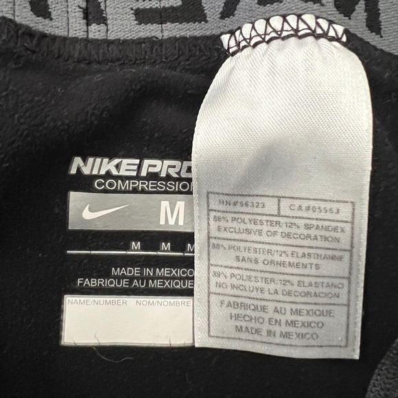 Men’s Nike Pro Compression Tights, Nike Athletic tights black w/silver swoosh - Picture 4 of 9